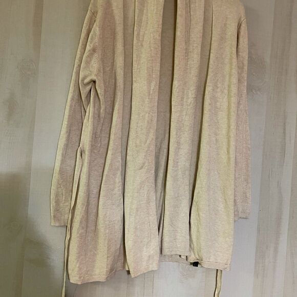 ZARA knit beige open front belted cardigan, size medium - Picture 13 of 16
